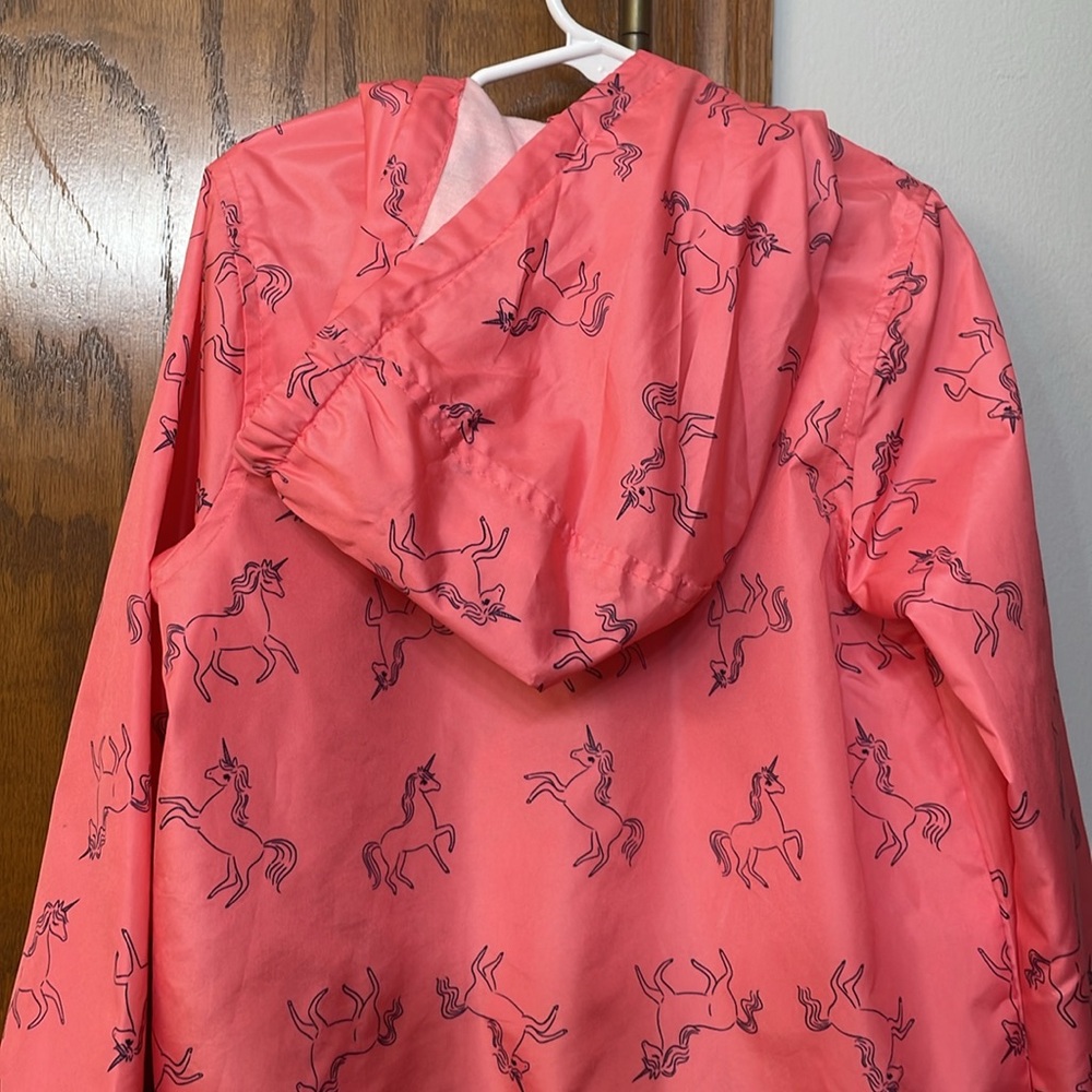 CARTERS UEC Girls Size 8 Unicorn Windbreaker Rain Jacket Pink Water Resistant - Picture 9 of 11